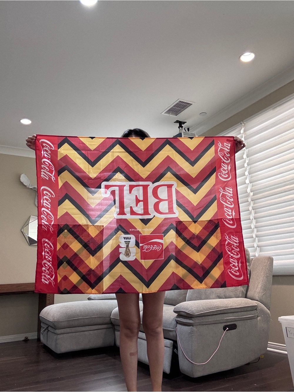 FIFA 2026 World Cup Belgium Coca-Cola Official Promotional BEL Flag Cape Poncho - Picture 3 of 12